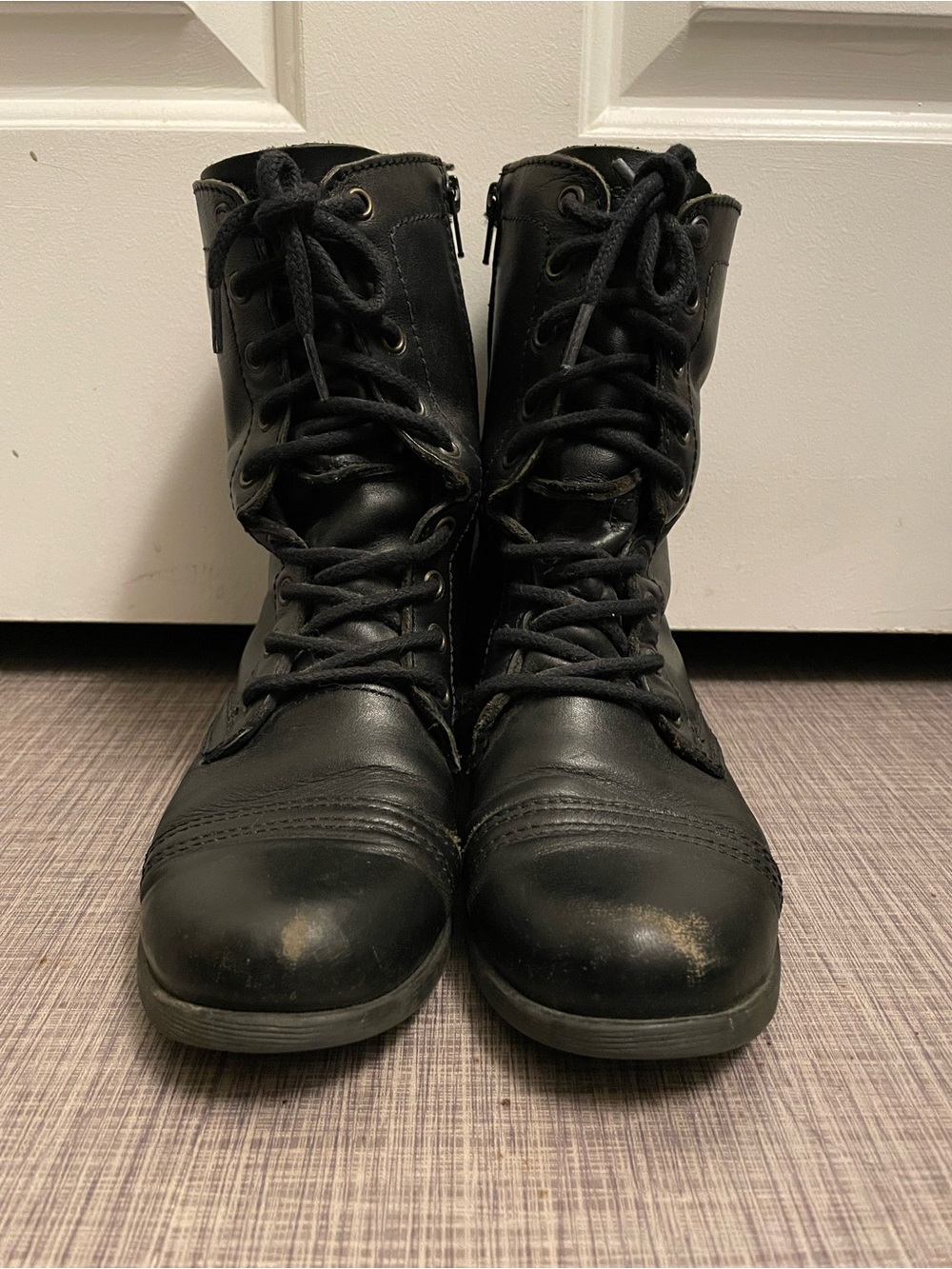Steve Madden Troopa Black Combat Boots